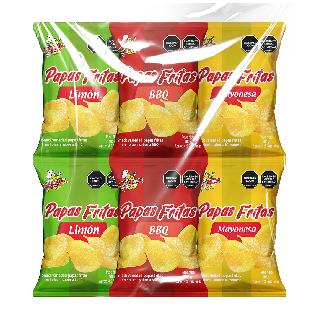 Papa Six Pack Surtida X25 Gr