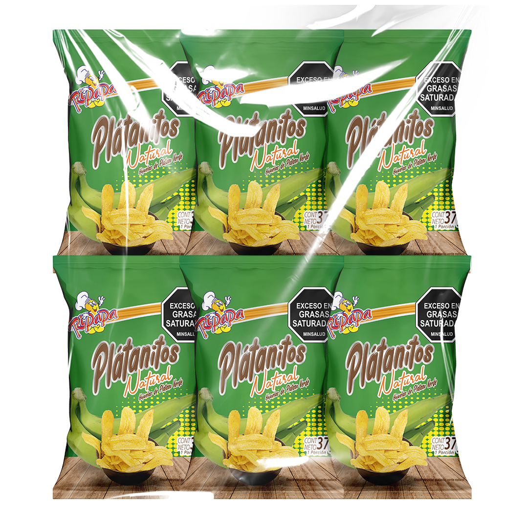 Six Pack Platanitos Naturales 37gr